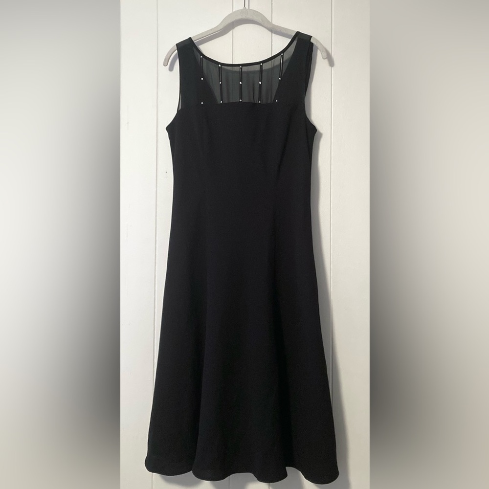Evan Picone Illusion Neck Cocktail Dress